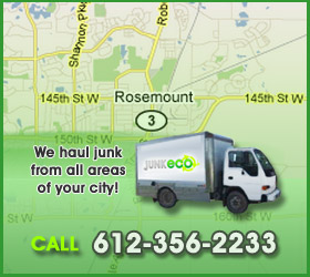 Junk Eco provides Rosemount junk removal, hauling, disposal, and recycling.